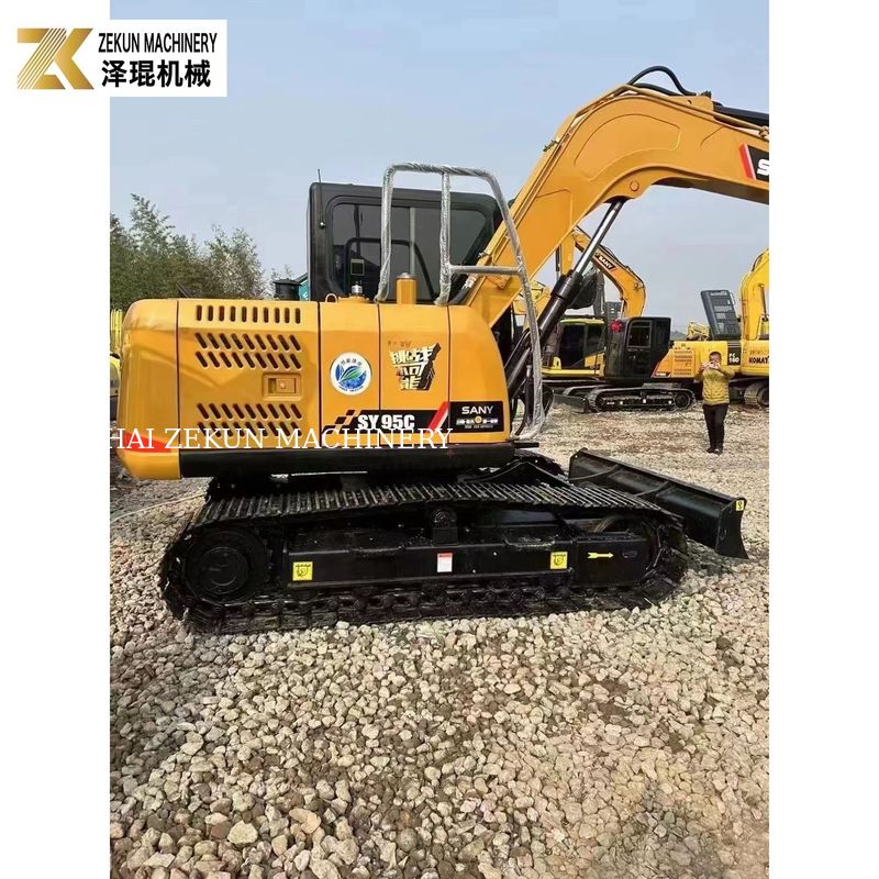 60.7KW Sany SY95 Excavator 9Ton มือสอง Digger Kubota V3800DI-T-E3B เครื่องยนต์