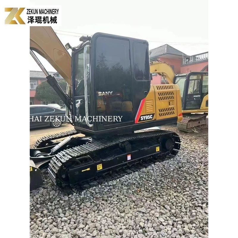 60.7KW Sany SY95 Excavator 9Ton มือสอง Digger Kubota V3800DI-T-E3B เครื่องยนต์