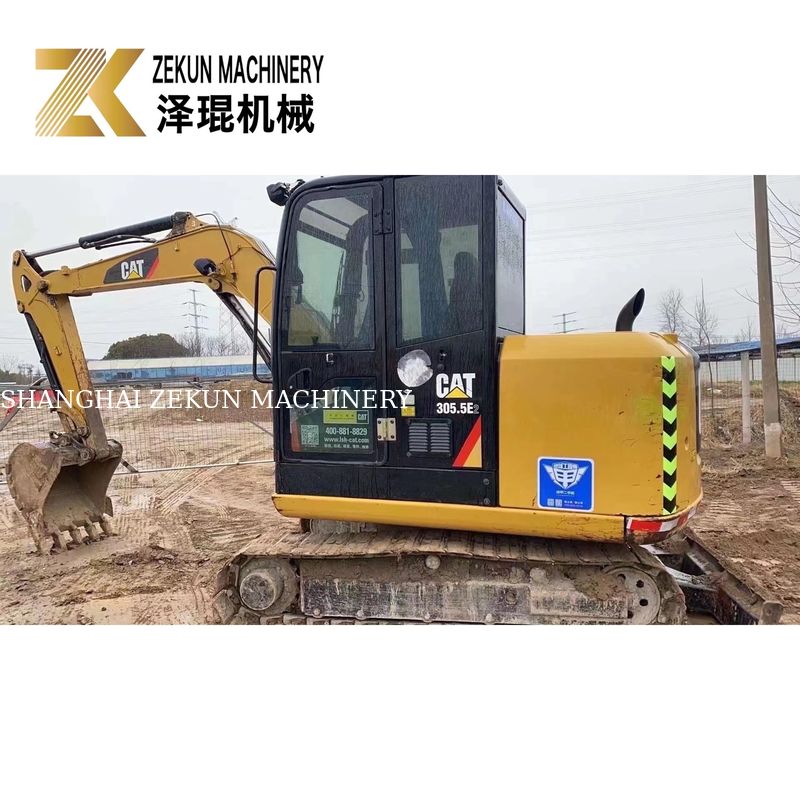 ใช้ CAT 305.5E2 Mini Excavator ติดตาม 305.5 5380 KG เครื่องหนัก 32KW พลังงาน