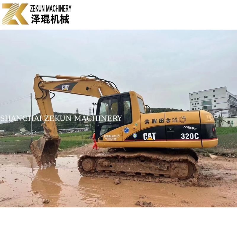 110KW อุปกรณ์หนักที่ใช้ CAT320 Excavator Caterpillar 320C ชั่วโมงทํางาน 4001-6000