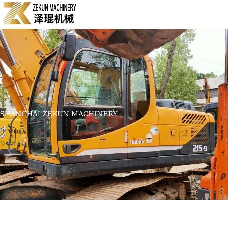 21 ตันใช้ Hyundai 215 Excavator R215-9 เครื่องขุดมือสองที่มีปั๊มเดิม
