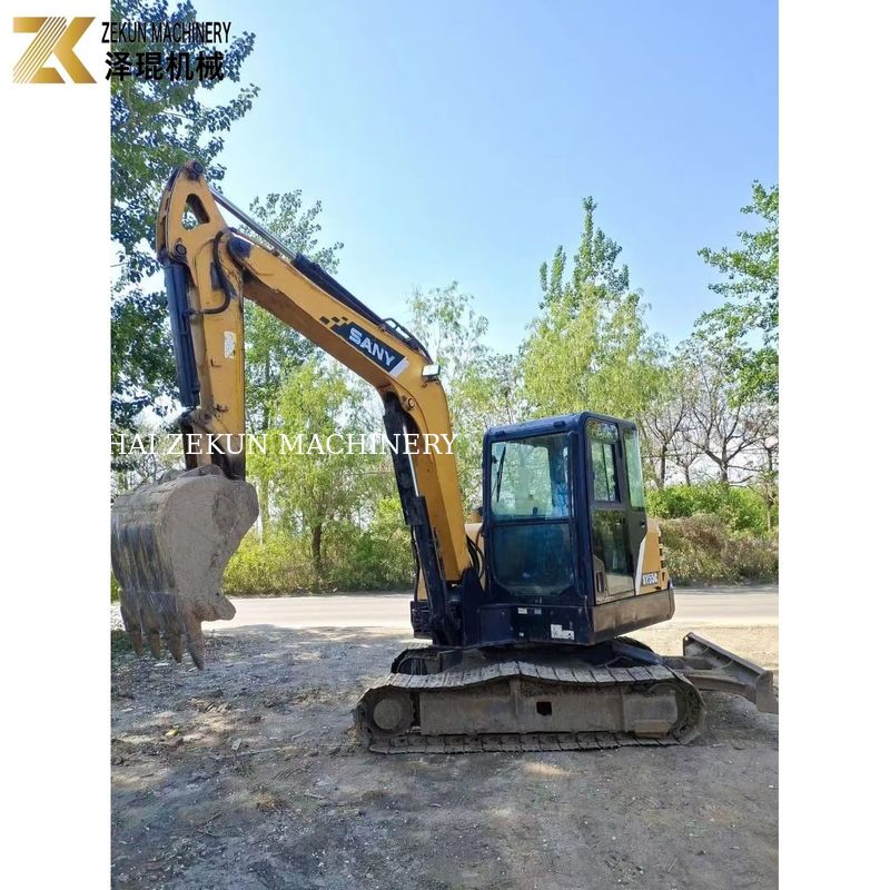 ใช้ Sany SY55C-9 Excavator 5.5 ตันน้ําหนักการทํางานสีเดิม