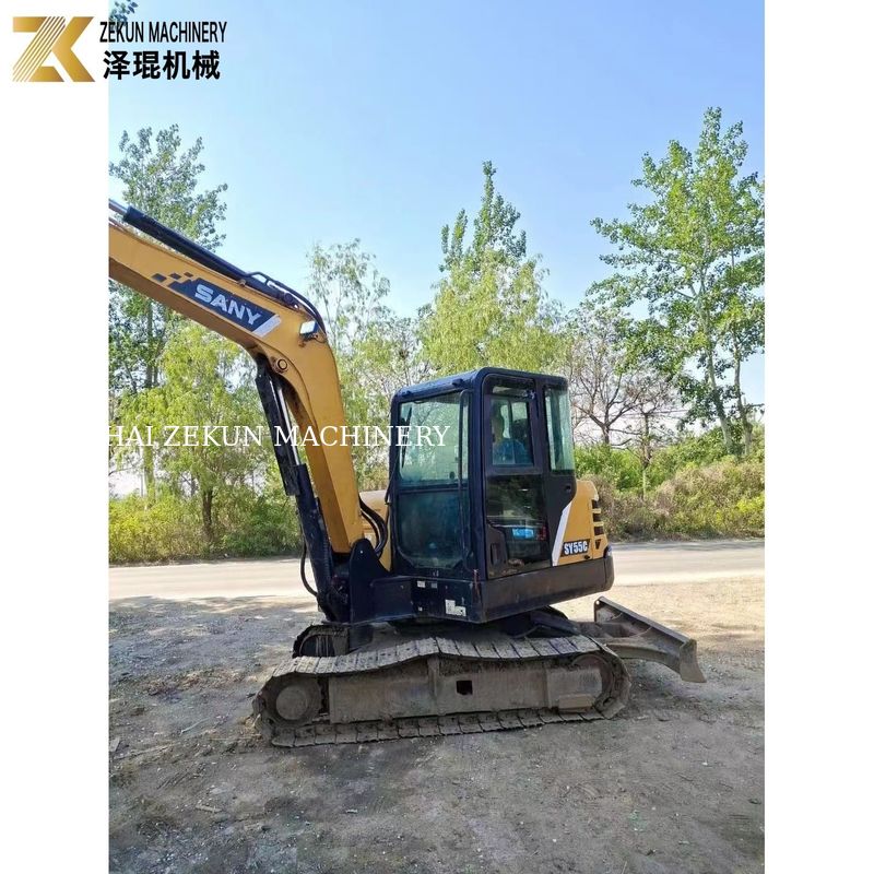 ใช้ Sany SY55C-9 Excavator 5.5 ตันน้ําหนักการทํางานสีเดิม