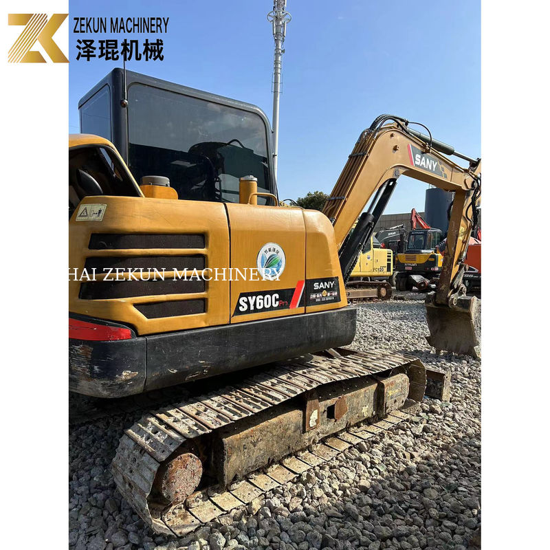 SANY SY60C โปร 6 ตัน ใช้ Excavator รอบ 36KW พลังงานมือสอง Diggers