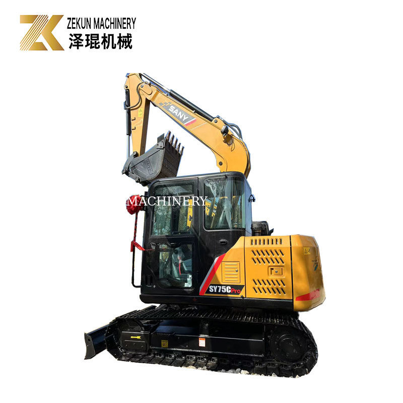 มือสอง Sany SY75C โปร 7.5 ตัน มินิ Crawler Digger ด้วยเครื่องยนต์ ISUZU