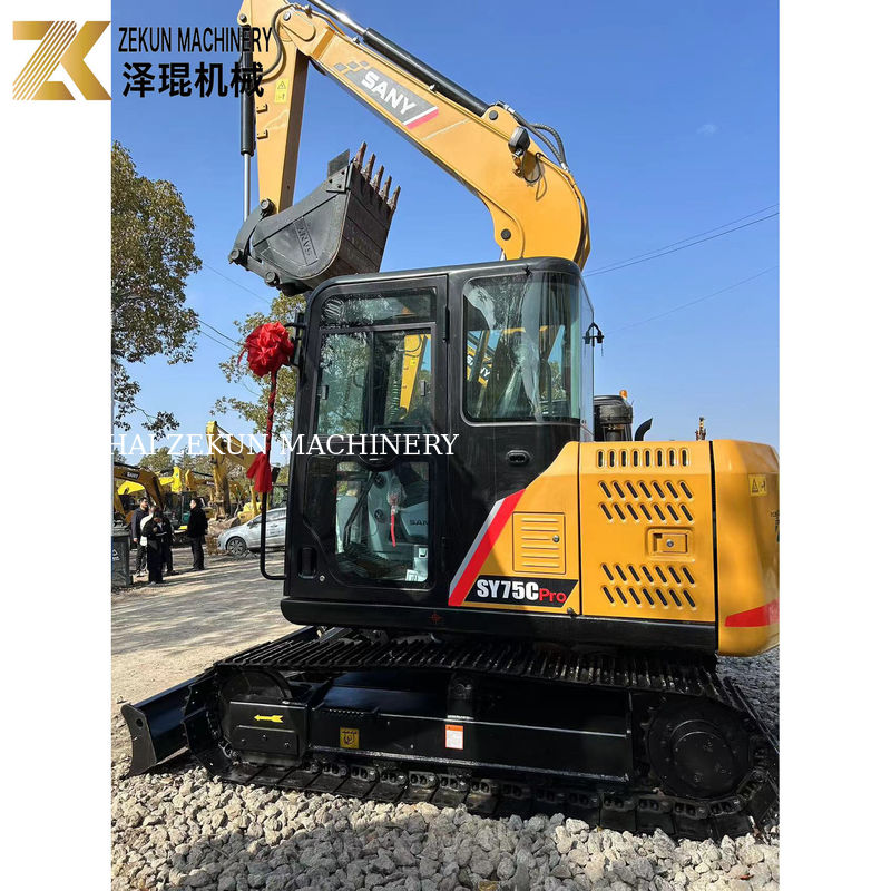 มือสอง Sany SY75C โปร 7.5 ตัน มินิ Crawler Digger ด้วยเครื่องยนต์ ISUZU
