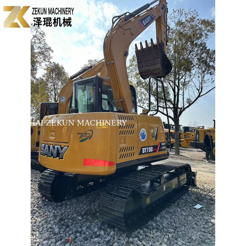 มือสอง Sany SY75C โปร 7.5 ตัน มินิ Crawler Digger ด้วยเครื่องยนต์ ISUZU