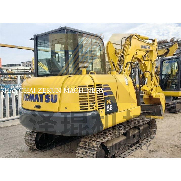 เครื่องขุด Komatsu PC56 มือสอง ขนาด 0.2m3 ความจุของถังและ 0-2000 ชั่วโมงทํางาน