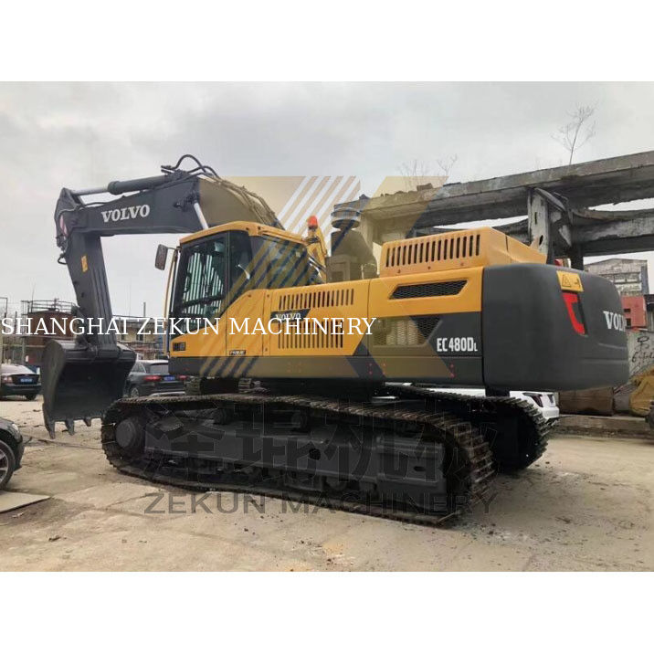 เครื่องขุด Volvo EC480 ที่ใช้แล้ว มีความจุของถัง 3.3 m3 และวาล์วไฮดรอลิกอื่น ๆ