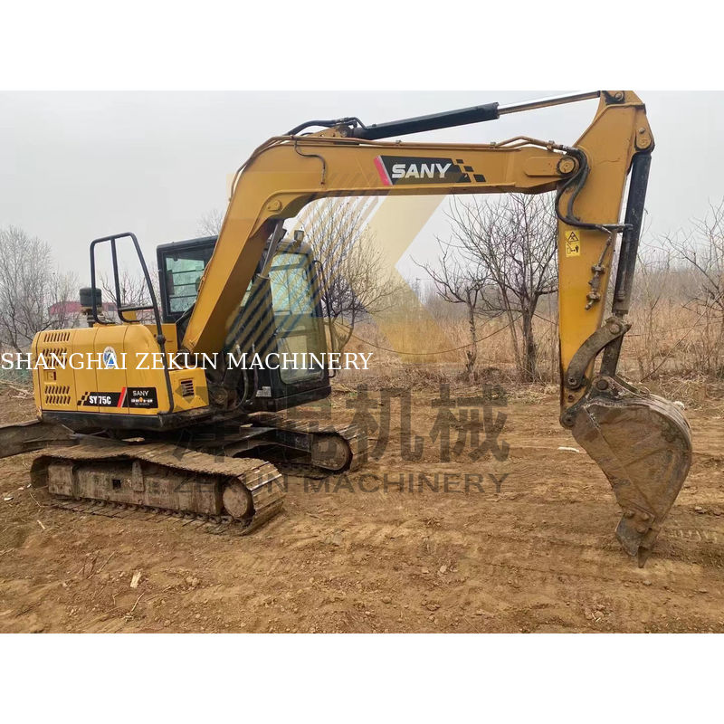 เครื่องขุด Sany SY75C ที่ใช้ในเซี่ยงไฮ้ ขนาด 55 KW พลังงานและน้ําหนัก 7000 KG