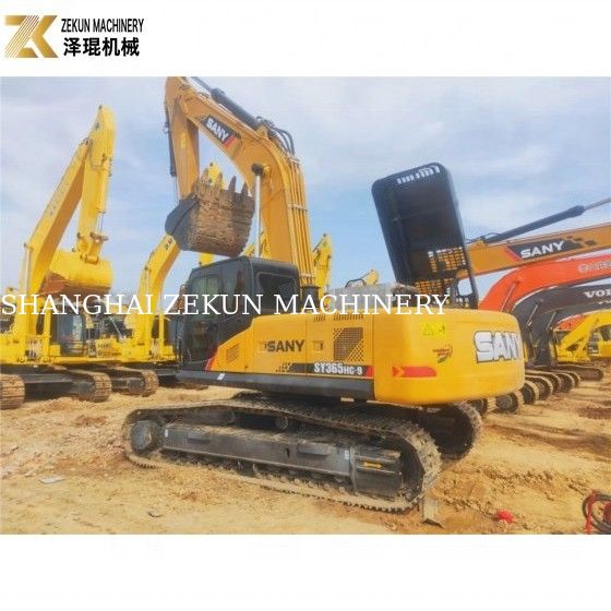 ชั่วโมงต่ํา เครื่องจักรกลมือสอง Digger ใช้ Sany SY365 Excavator 365H SY365H ใหญ่ 2020