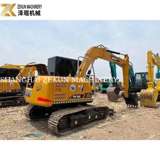อุปกรณ์ขุด Sany SY75 มือสอง ความจุ 0.28m3 และ 2001-4000 ชั่วโมงทํางาน
