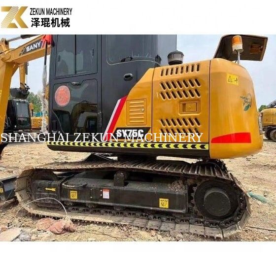 อุปกรณ์ขุด Sany SY75 มือสอง ความจุ 0.28m3 และ 2001-4000 ชั่วโมงทํางาน