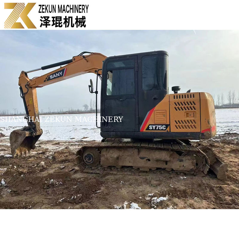 ใช้ SANY 75C Excavators กับและเวลาทํางาน 2001-4000 เพียง 7500 KG น้ําหนักเครื่อง