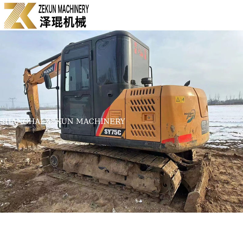 ใช้ SANY 75C Excavators กับและเวลาทํางาน 2001-4000 เพียง 7500 KG น้ําหนักเครื่อง