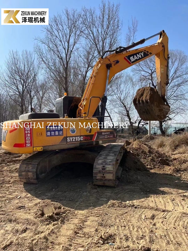 2017 Sany SY215C Pro Excavator 1.2M3 ความจุถังใช้ Sany Excavator