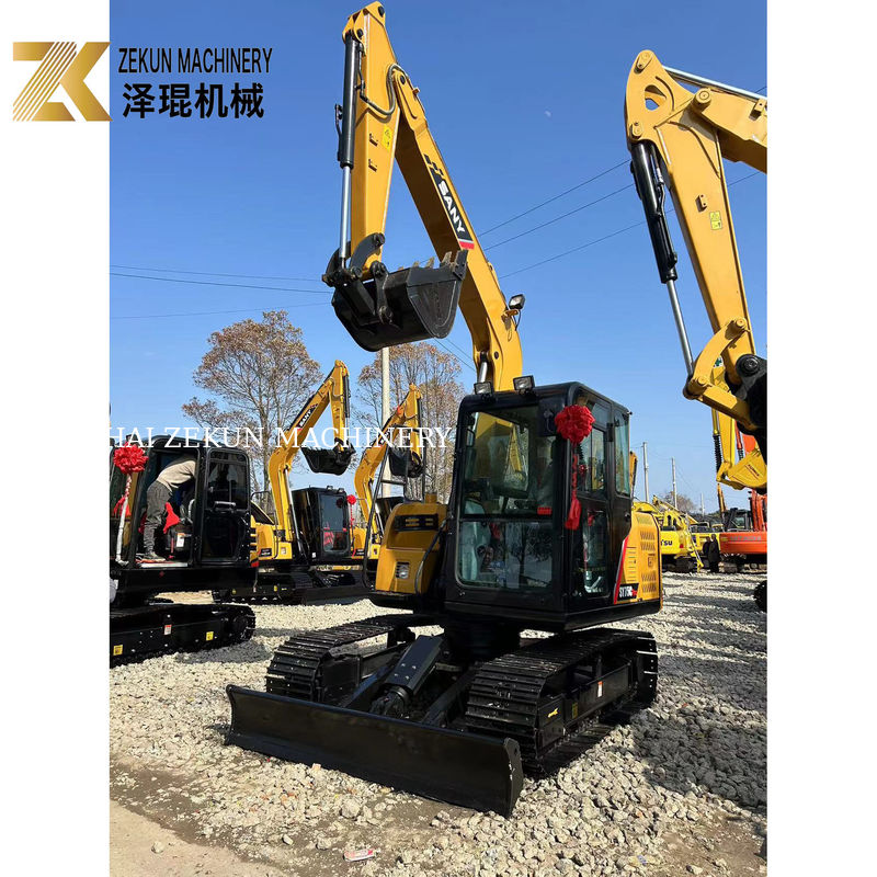 ใช้ Sany SY75C โปร มินิ Excavator 7.5T 0.28m3 Bucket วาล์วไฮดรอลิก